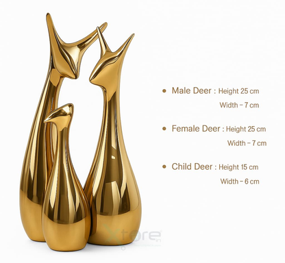 Golden Giraffe Family sculpture