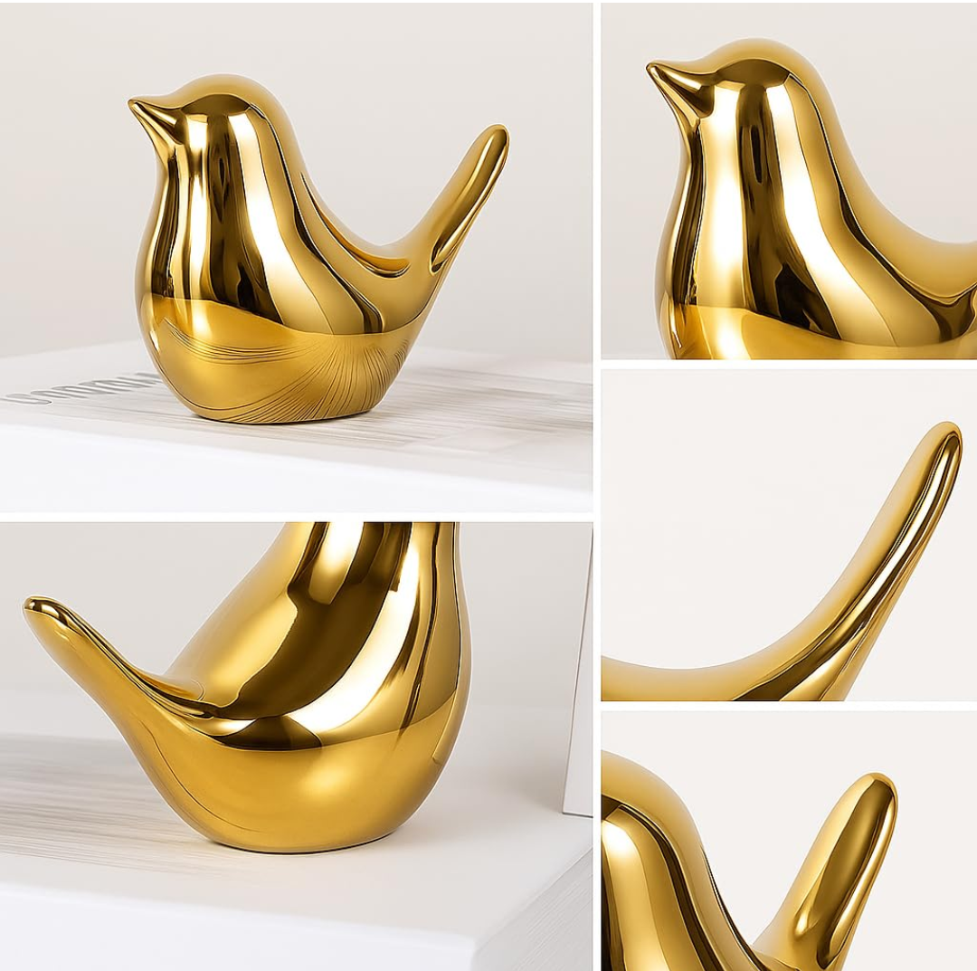 Golden Lovebirds Table Decor Set