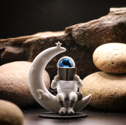 Astronaut Reading on Moon Showpiece