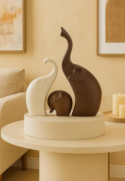 Modern Elephant Family Sculpture Set