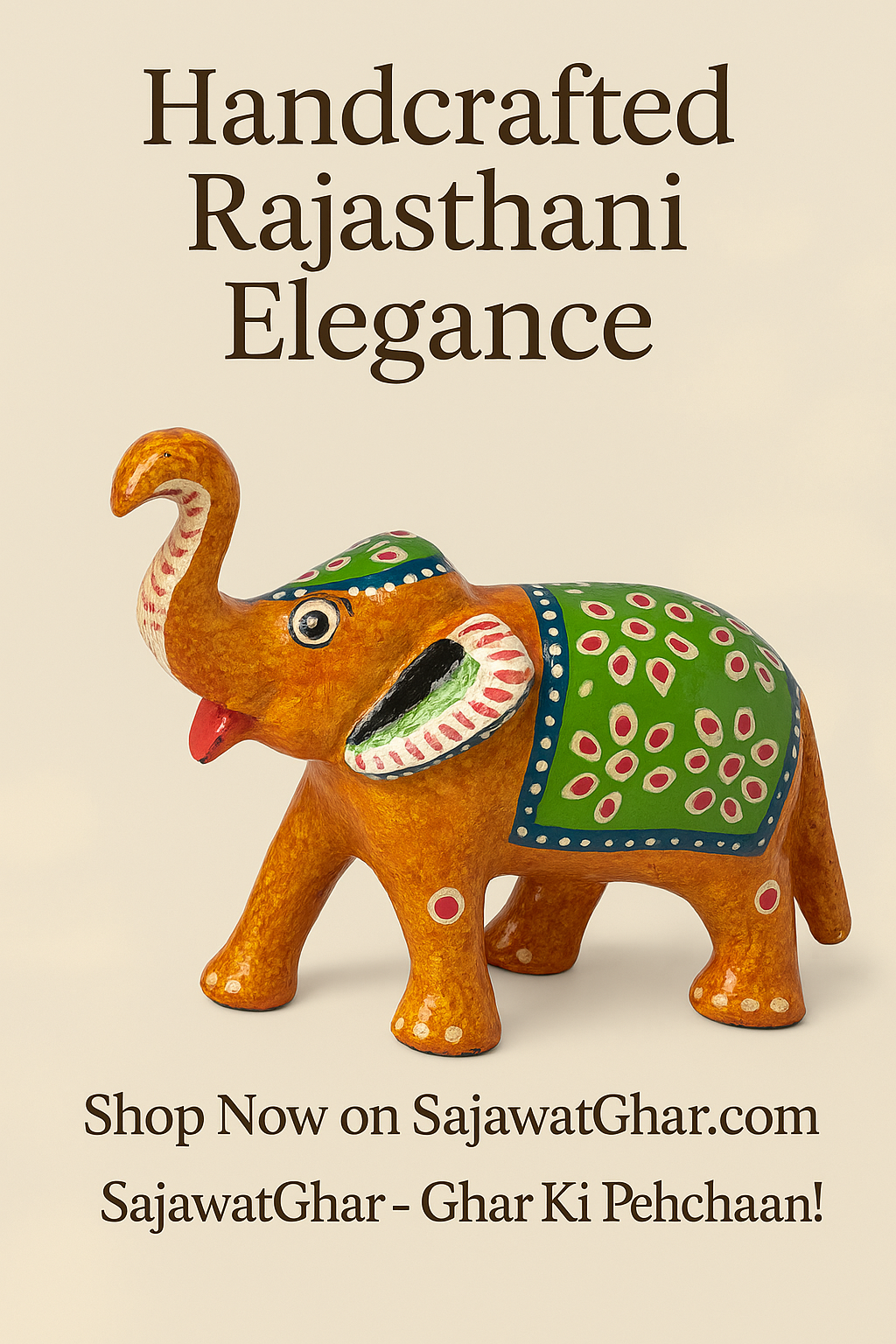 Hand-Painted Rajasthani Elephants Figurine