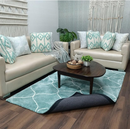 Aqua Geometric Patterned Area Rug