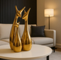 Golden Giraffe Family sculpture