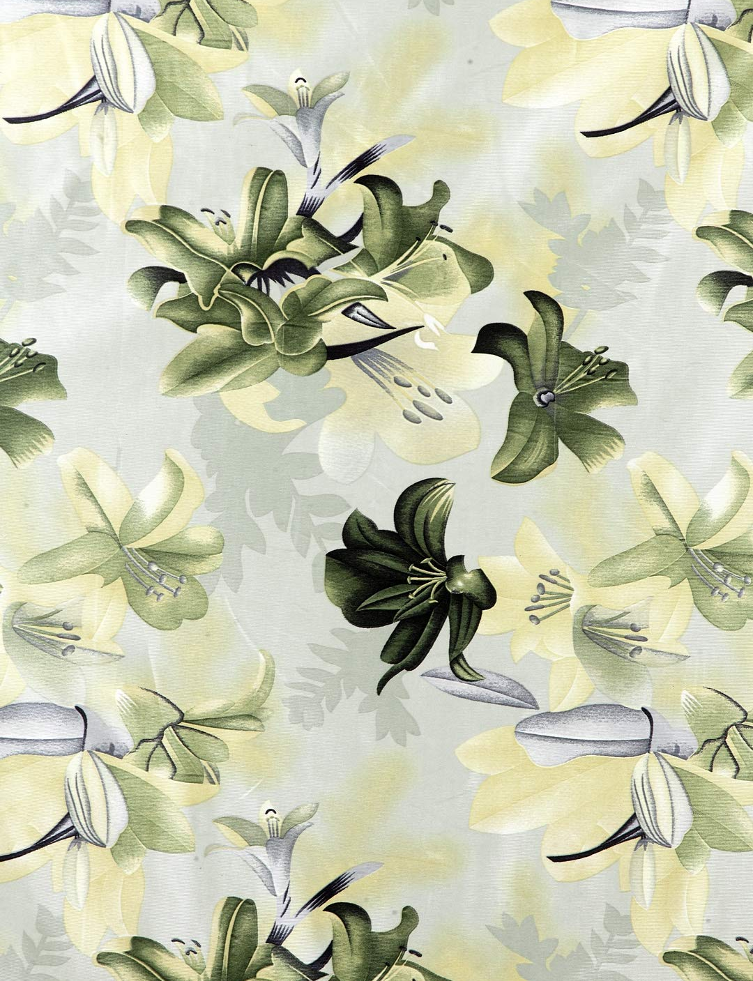 Elegant Green Floral Printed Eyelet Curtain