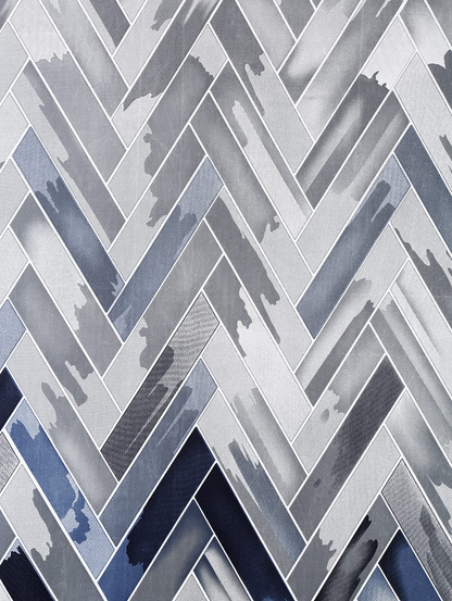 Geometric Grey Blackout Curtains Fabric