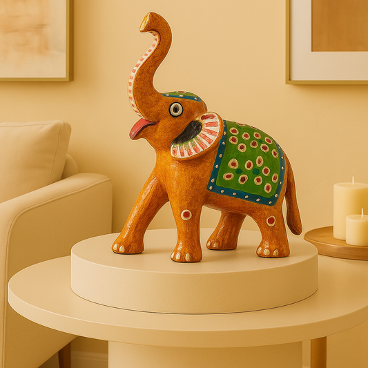 Hand-Painted Rajasthani Elephants Figurine