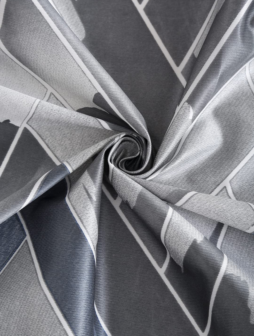 Geometric Grey Blackout Curtains Fabric
