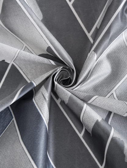 Geometric Grey Blackout Curtains Fabric