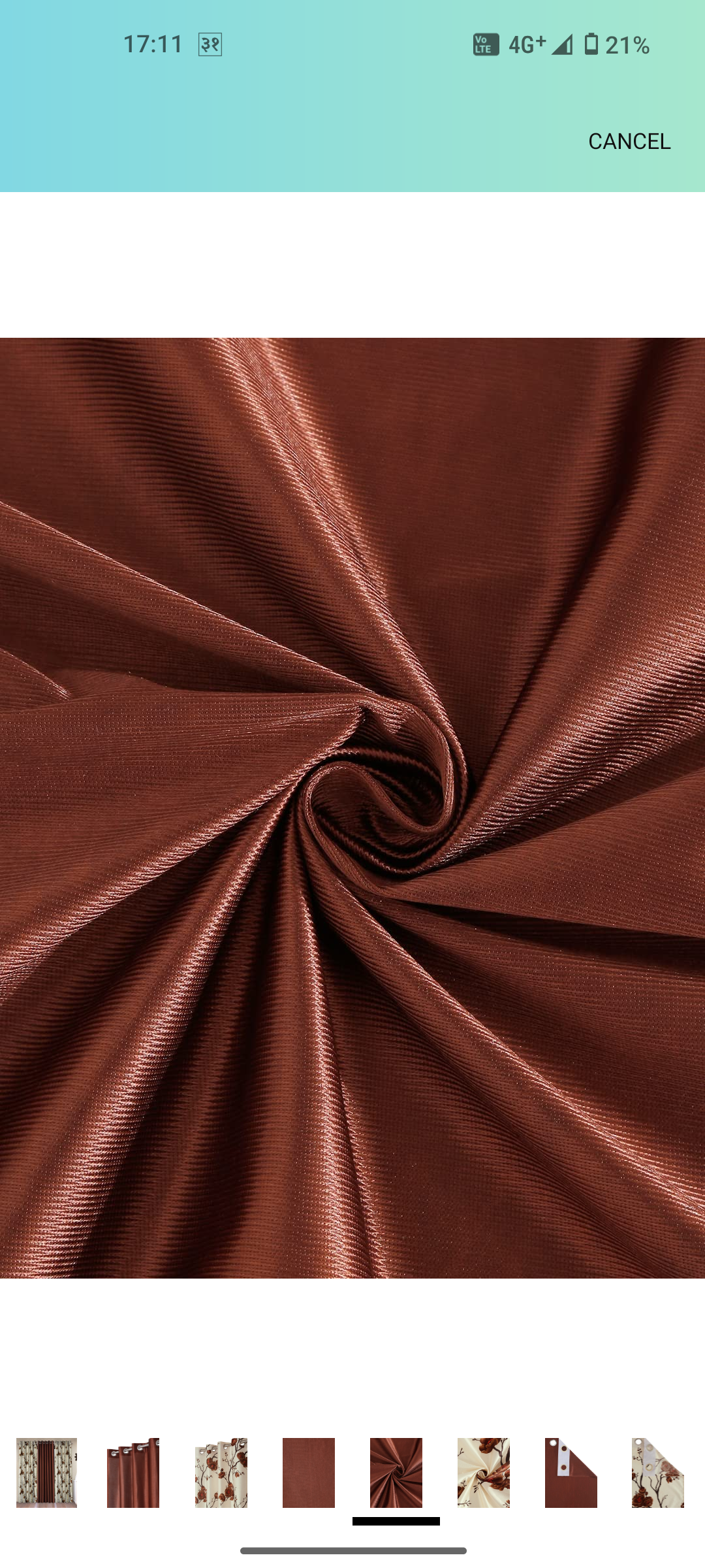 Elegant Brown Floral Window Curtain Set