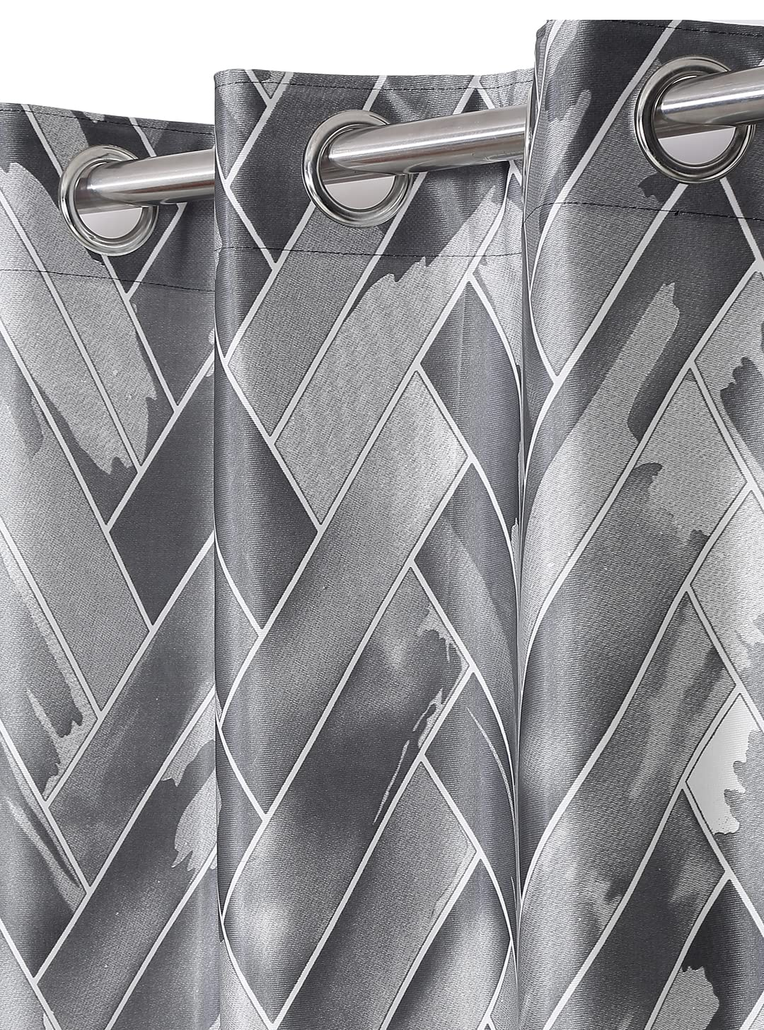 Geometric Grey Blackout Curtains Fabric