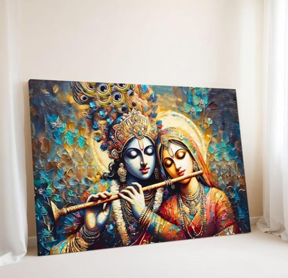 Divine Love wall Painting - Radha Krishna Art