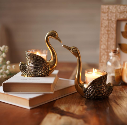 Elegant Swan Tealight Candle Holder-Set of 2