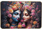 Divine Radha Krishna Floral Wall Art Panel